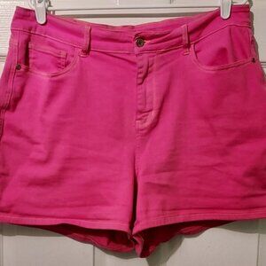 Judy Blue Shorts Women's Plus Size 2XL Pink Garment Dyed Stretch Denim Comfy